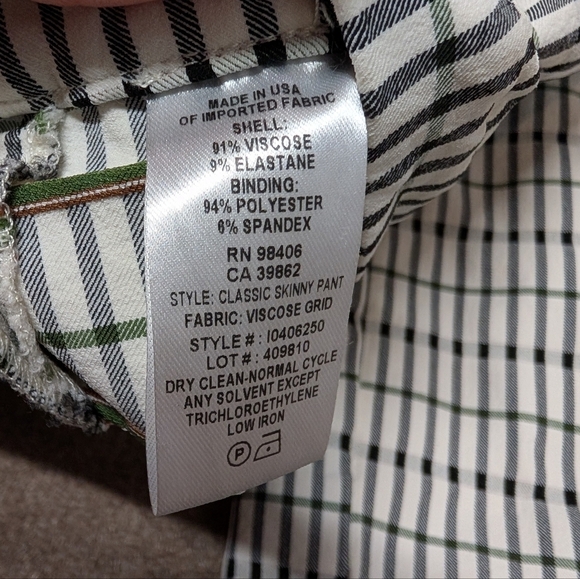 Theory Women's Classic Skinny Pant Plaid Gingham Dress Work Pants Size 8 - Picture 5 of 7